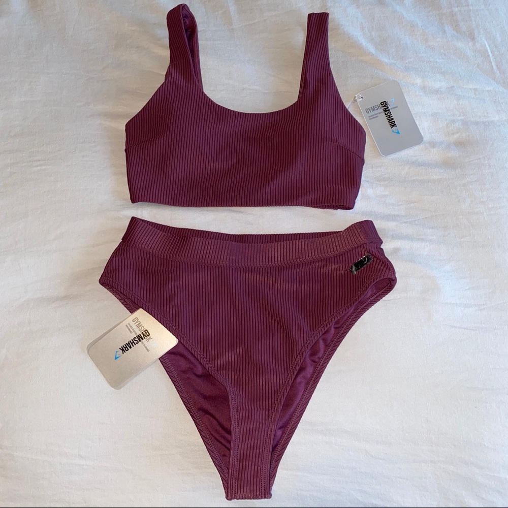 Gymshark Essence Bikini Top & Bottom- Dark Ruby